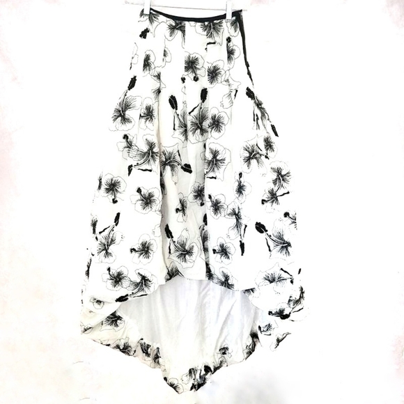 Tracy Reese Anthropologie sequined beaded Hibiscus high low Skirt size 2 - Picture 5 of 8